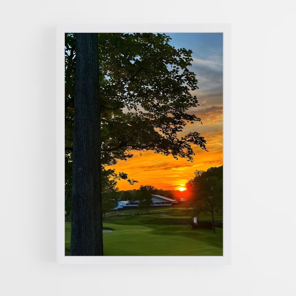 Poster Coucher de Soleil au 14ème Trou – affiche Golf (vue 3)